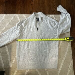 Lands' End Light Gray Zip-Up Sweater